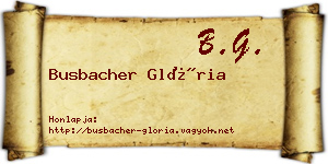 Busbacher Glória névjegykártya